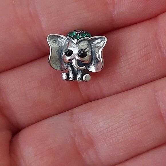 925 Sterling Silver Baby Elephant Charm - Picture 6 of 7